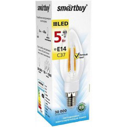 Светодиодная лампа (Свеча) Smartbuy E14, 5W, 3000K