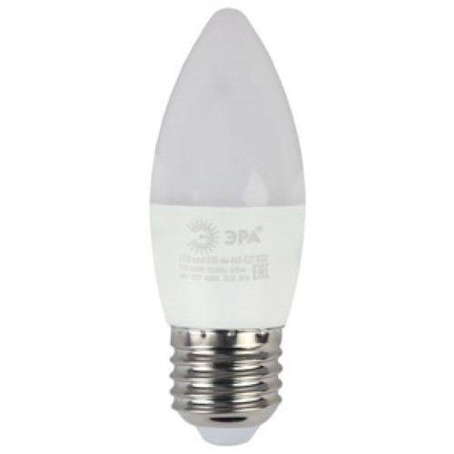 Светодиодная лампа (Свеча) ЭРА E27, 6W, 2700K