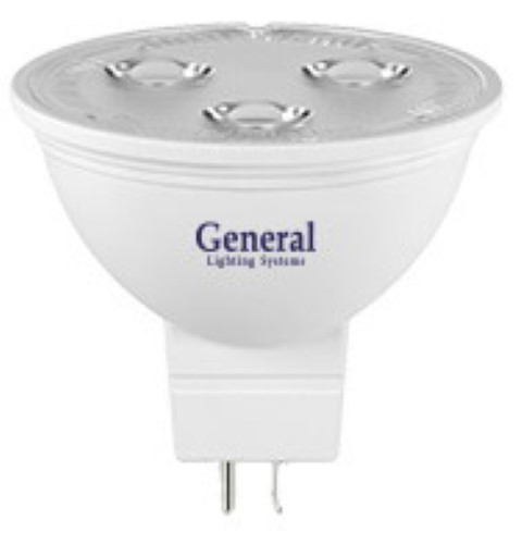 Светодиодная лампа General GU5.3, 6W, 3000K