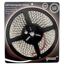 Светодиодная лента белая Gauss, 120 LED/м, 9.6W