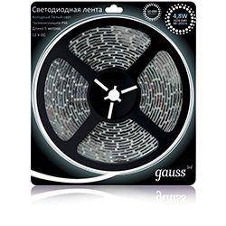 Светодиодная лента синяя Gauss, 60 LED/м, 4.8W