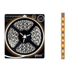 Светодиодная лента белая Gauss, 30 LED/м, 7.2W