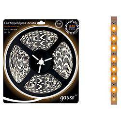 Светодиодная лента белая Gauss, 60 LED/м, 14.4W