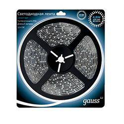 Светодиодная лента зеленая Gauss, 60 LED/м, 4.8W