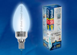 Светодиодная лампа (Свеча) Uniel E14, 5W, 4000K