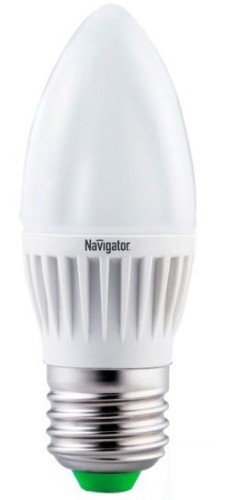 Светодиодная лампа (Свеча) Navigator E27, 7W, 2700K