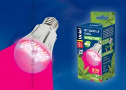 Светодиодная лампа Uniel для растений E27, 9W