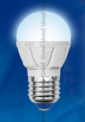 Светодиодная лампа (Шар) Volpe E27, 6W, 4500K