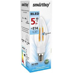 Светодиодная лампа (Свеча) Smartbuy E14, 5W, 4000K