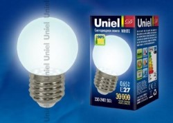 Светодиодная лампа (Шар) Uniel E27, 0,65W, 4000K