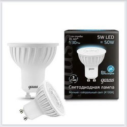 Светодиодная лампа Gauss GU10, 5W, 4100K