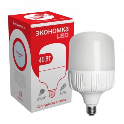 Светодиодная лампа Экономка E27, 40W, 6500K