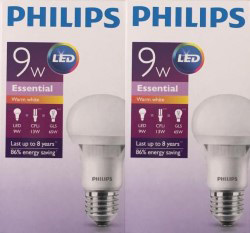 Светодиодная лампа (Груша) Philips E27, 9W, 3000K