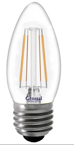 Светодиодная лампа (Свеча) General E27, 6W, 4500K