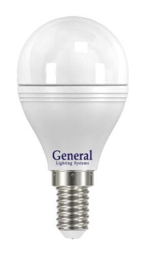 Светодиодная лампа (Шар) General E14, 8W, 2700K