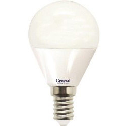 Светодиодная лампа (Шар) General E14, 8W, 6500K