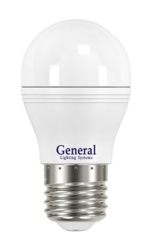 Светодиодная лампа (Шар) General E27, 8W, 4500K