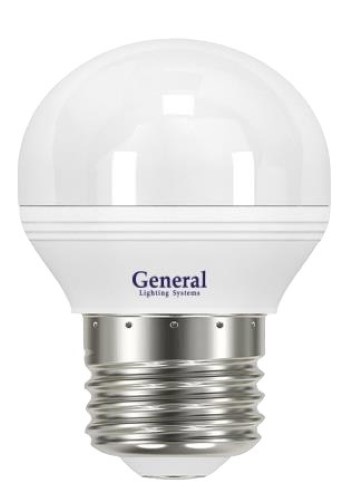 Светодиодная лампа (Шар) General E27, 8W, 6500K