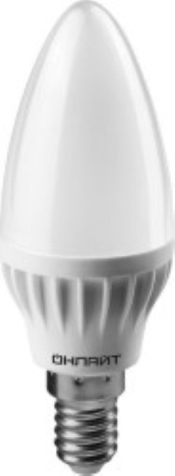 Светодиодная лампа (Свеча) ОНЛАЙТ E14, 6W, 6500K
