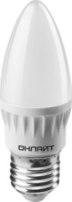 Светодиодная лампа (Свеча) ОНЛАЙТ E27, 6W, 6500K