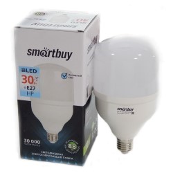 Светодиодная лампа (Груша) Smartbuy E27, 30W, 6500K