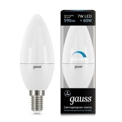 Светодиодная лампа (Свеча) Gauss E14, 7W, 4100K