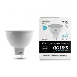 Светодиодная лампа (Софит) Gauss GU5.3, 9W, 4100K