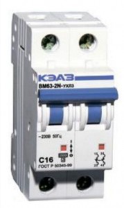 ВМ63-2XC 16,00А УХЛ3 ОТК-выключатель автоматический 2P характеристика C на DIN рейку