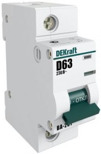 Автоматический выключатель DEKraft ВА-201 1P 80А х-ка С 10кА