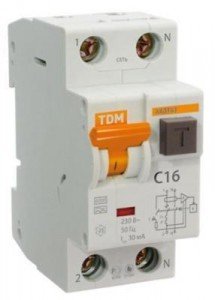 Дифавтомат 2P, 25A/0,1A, 6kA, 220-230V