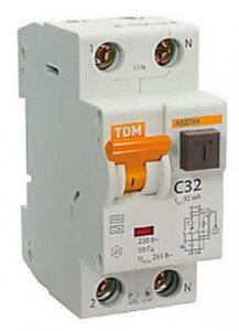 Дифавтомат 2P, 16A/0,1A, 6kA, 220-230V