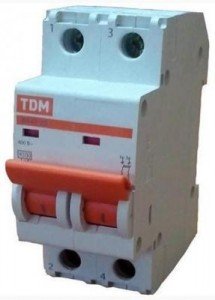 Автоматический выключатель TDM ВА47-29 2P 1А 4,5кА х-ка В  