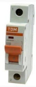 Автоматический выключатель TDM ВА47-29 1P 16А 4.5кА х-ка D  