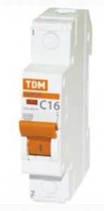Автоматический выключатель TDM ВА47-29 1P 1,6А 4,5кА х-ка С  