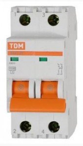 Автоматический выключатель TDM ВА47-29 2P 1А 4,5кА х-ка С  