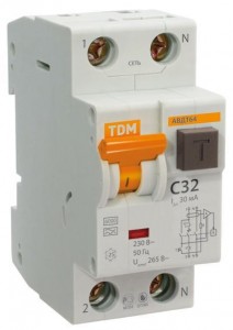 TDM АВДТ 64 2P C25 дифф. автоматический выключатель 30мА 