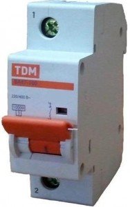 Автоматический выключатель TDM ВА47-100 1P 25А 10кА х-ка С  