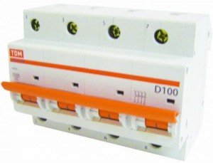 Автоматический выключатель TDM ВА47-100 4P 100А 10кА х-ка D 