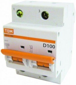 Автоматический выключатель TDM ВА47-100 2P 63А 10кА х-ка D  