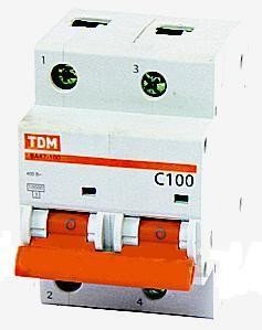 Автоматический выключатель TDM ВА47-100 2P 20А 10кА х-ка С  
