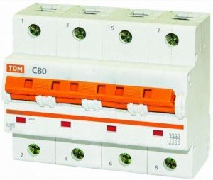 Автоматический выключатель TDM ВА47-125 4P 100А 15кА х-ка С  