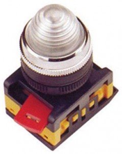 TDM лампа AL-22 сигнальная d22мм прозрачн. неон/230В цилиндр  