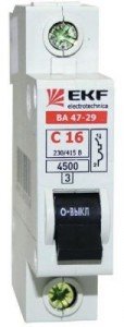 EKF Basic автоматический выкл. ВА 47-29, 1P 16А (C) 4,5кА 