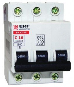 EKF Basic автоматический выкл. ВА 47-29, 3P 16А (C) 4,5кА 