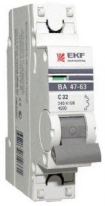 Автоматический выключатель EKF  ВА 47-63 1P 32А 4,5kA х-ка В (с опломбировкой)