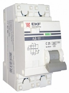 Дифавтомат EKF 4P, 63A/30A, 4,5kA, 400V