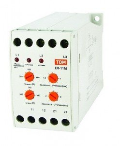 TDM ЕЛ-11М-3х380В реле контроля 3ф (1нр+1нз контакты) 