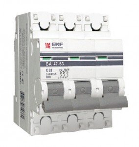 Автоматический выключатель ВА 47-63 6кА, 3P 25А (C) EKF PROxima