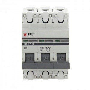 Автоматический выключатель ВА 47-63 6кА, 3P 6А (C) EKF PROxima
