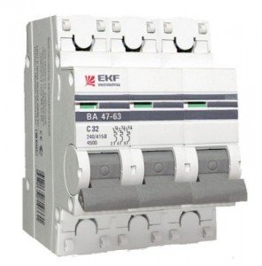 Автоматический выключатель ВА 47-63, 3P 10А (В) 4,5kA EKF PROxima